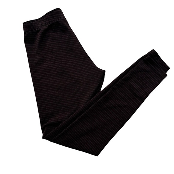 Nike Leggings Womens Small Leg A See Maroon Stripe Cotton Elastic Waist Mid Rise - Picture 3 of 9